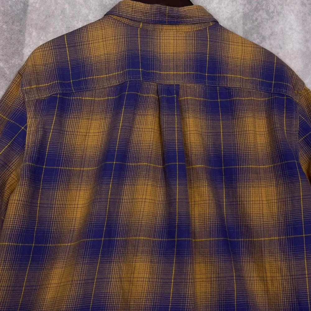 The‎ North Face Plaid Button Up Mens XL Purple Tan Excellent Long Sleeve Pockets